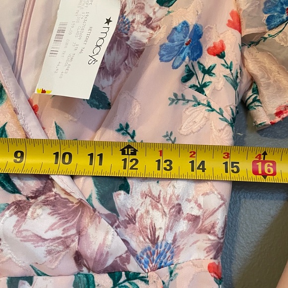 NWOT Kenzie Sz 0 Women’s Pink Floral Ruffle Midi Short Sleeve Dress Ret $149! - Picture 11 of 16